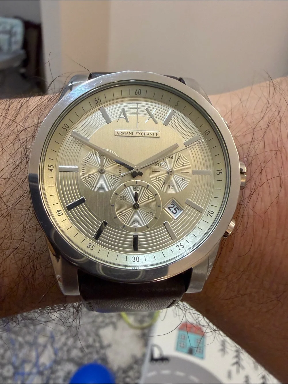 Armani Exchange Men's AX2506 Outerbanks Chronograph Brown Leather Watch 45mm